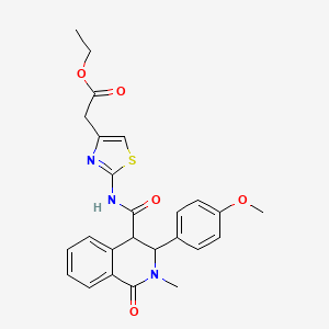 Ethyl [2-({[3-(4-methoxyphenyl)-2-methyl-1-oxo-1,2,3,4-tetrahydroisoquinolin-4-yl]carbonyl}amino)-1,3-thiazol-4-yl]acetate