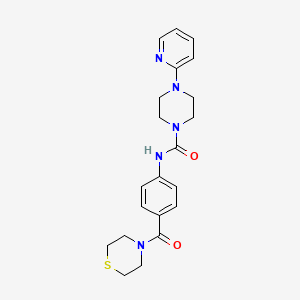 4-(pyridin-2-yl)-N-[4-(thiomorpholin-4-ylcarbonyl)phenyl]piperazine-1-carboxamide