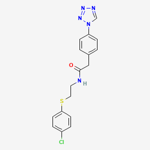 N-{2-[(4-chlorophenyl)sulfanyl]ethyl}-2-[4-(1H-tetrazol-1-yl)phenyl]acetamide