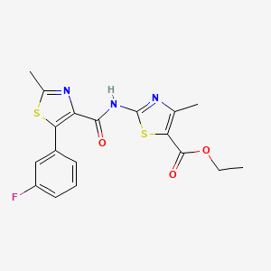 Ethyl 2-({[5-(3-fluorophenyl)-2-methyl-1,3-thiazol-4-yl]carbonyl}amino)-4-methyl-1,3-thiazole-5-carboxylate