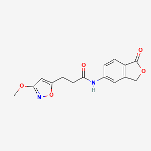 molecular formula C15H14N2O5 B11001860 3-(3-methoxy-1,2-oxazol-5-yl)-N-(1-oxo-1,3-dihydro-2-benzofuran-5-yl)propanamide 