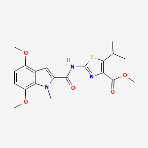 methyl 2-{[(4,7-dimethoxy-1-methyl-1H-indol-2-yl)carbonyl]amino}-5-(propan-2-yl)-1,3-thiazole-4-carboxylate