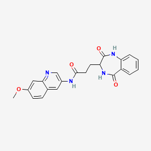 molecular formula C22H20N4O4 B11001873 3-(2,5-dioxo-2,3,4,5-tetrahydro-1H-1,4-benzodiazepin-3-yl)-N-(7-methoxyquinolin-3-yl)propanamide 