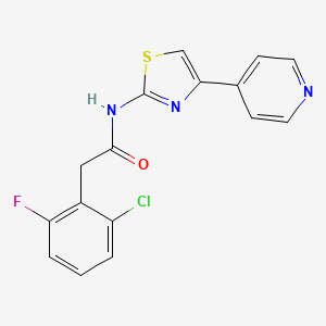 molecular formula C16H11ClFN3OS B11001880 2-(2-chloro-6-fluorophenyl)-N-(4-(pyridin-4-yl)thiazol-2-yl)acetamide 