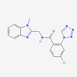 molecular formula C17H14ClN7O B11001883 4-chloro-N-[(1-methyl-1H-benzimidazol-2-yl)methyl]-2-(1H-tetrazol-1-yl)benzamide 