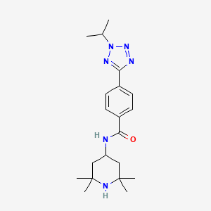 molecular formula C20H30N6O B11001915 4-[2-(propan-2-yl)-2H-tetrazol-5-yl]-N-(2,2,6,6-tetramethylpiperidin-4-yl)benzamide 