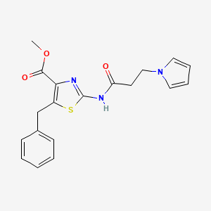 methyl 5-benzyl-2-{[3-(1H-pyrrol-1-yl)propanoyl]amino}-1,3-thiazole-4-carboxylate