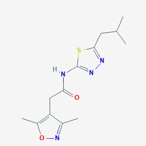 2-(3,5-dimethyl-1,2-oxazol-4-yl)-N-[5-(2-methylpropyl)-1,3,4-thiadiazol-2-yl]acetamide