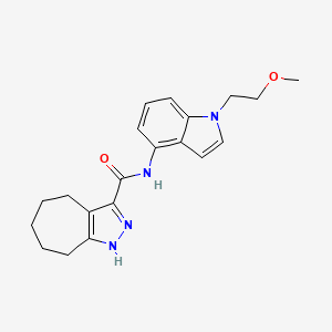 molecular formula C20H24N4O2 B11001926 N-[1-(2-methoxyethyl)-1H-indol-4-yl]-2,4,5,6,7,8-hexahydrocyclohepta[c]pyrazole-3-carboxamide 