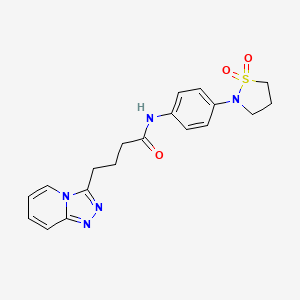 N-[4-(1,1-dioxido-1,2-thiazolidin-2-yl)phenyl]-4-([1,2,4]triazolo[4,3-a]pyridin-3-yl)butanamide