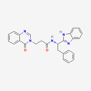 molecular formula C26H23N5O2 B11001960 N-[1-(1H-benzimidazol-2-yl)-2-phenylethyl]-3-(4-oxo-3(4H)-quinazolinyl)propanamide 