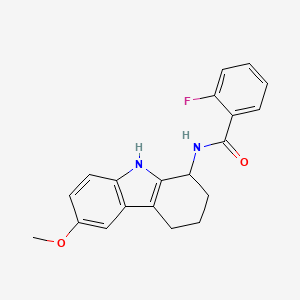 molecular formula C20H19FN2O2 B11001966 2-fluoro-N-(6-methoxy-2,3,4,9-tetrahydro-1H-carbazol-1-yl)benzamide 