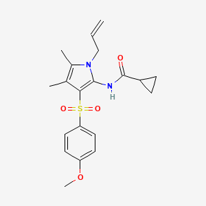 molecular formula C20H24N2O4S B11001967 N-{3-[(4-methoxyphenyl)sulfonyl]-4,5-dimethyl-1-(prop-2-en-1-yl)-1H-pyrrol-2-yl}cyclopropanecarboxamide 