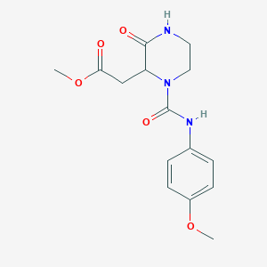 molecular formula C15H19N3O5 B11001972 Methyl {1-[(4-methoxyphenyl)carbamoyl]-3-oxopiperazin-2-yl}acetate 