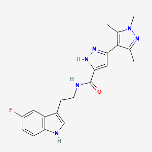 molecular formula C20H21FN6O B11001996 N-[2-(5-fluoro-1H-indol-3-yl)ethyl]-1',3',5'-trimethyl-1'H,2H-3,4'-bipyrazole-5-carboxamide 