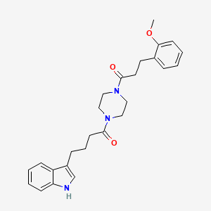 molecular formula C26H31N3O3 B11002003 4-(1H-indol-3-yl)-1-{4-[3-(2-methoxyphenyl)propanoyl]piperazin-1-yl}butan-1-one 