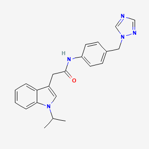 2-[1-(propan-2-yl)-1H-indol-3-yl]-N-[4-(1H-1,2,4-triazol-1-ylmethyl)phenyl]acetamide