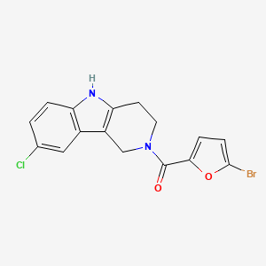 molecular formula C16H12BrClN2O2 B11002025 (5-bromofuran-2-yl)(8-chloro-1,3,4,5-tetrahydro-2H-pyrido[4,3-b]indol-2-yl)methanone 