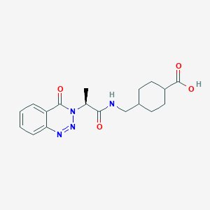 molecular formula C18H22N4O4 B11002029 trans-4-({[(2S)-2-(4-oxo-1,2,3-benzotriazin-3(4H)-yl)propanoyl]amino}methyl)cyclohexanecarboxylic acid 