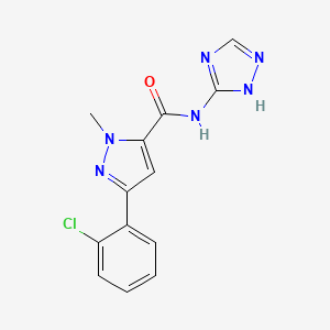 molecular formula C13H11ClN6O B11002041 3-(2-chlorophenyl)-1-methyl-N-(4H-1,2,4-triazol-3-yl)-1H-pyrazole-5-carboxamide 