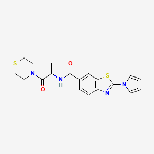 N-[(2S)-1-oxo-1-(thiomorpholin-4-yl)propan-2-yl]-2-(1H-pyrrol-1-yl)-1,3-benzothiazole-6-carboxamide