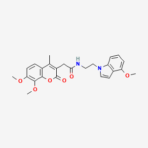 2-(7,8-dimethoxy-4-methyl-2-oxo-2H-chromen-3-yl)-N-[2-(4-methoxy-1H-indol-1-yl)ethyl]acetamide