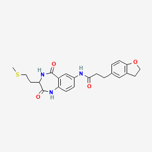 molecular formula C23H25N3O4S B11002057 3-(2,3-dihydro-1-benzofuran-5-yl)-N-{3-[2-(methylsulfanyl)ethyl]-2,5-dioxo-2,3,4,5-tetrahydro-1H-1,4-benzodiazepin-7-yl}propanamide 