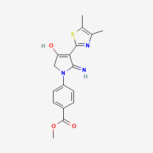 molecular formula C17H17N3O3S B11002059 methyl 4-[3-(4,5-dimethyl-1,3-thiazol-2-yl)-4-hydroxy-2-imino-2,5-dihydro-1H-pyrrol-1-yl]benzoate 