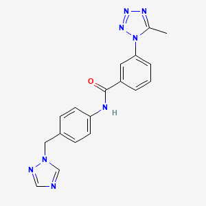 3-(5-methyl-1H-tetrazol-1-yl)-N-[4-(1H-1,2,4-triazol-1-ylmethyl)phenyl]benzamide