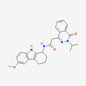 N-(6-methoxy-2,3,4,9-tetrahydro-1H-carbazol-1-yl)-2-[4-oxo-3-(propan-2-yl)-3,4-dihydrophthalazin-1-yl]acetamide