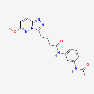 molecular formula C18H20N6O3 B11002102 N-(3-acetamidophenyl)-4-(6-methoxy-[1,2,4]triazolo[4,3-b]pyridazin-3-yl)butanamide 