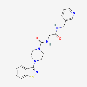 4-(1,2-benzothiazol-3-yl)-N-{2-oxo-2-[(pyridin-3-ylmethyl)amino]ethyl}piperazine-1-carboxamide