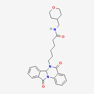 6-(5,11-dioxo-6a,11-dihydroisoindolo[2,1-a]quinazolin-6(5H)-yl)-N-(tetrahydro-2H-pyran-4-ylmethyl)hexanamide