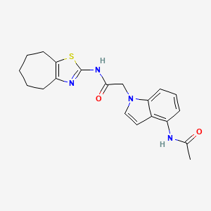 2-(4-acetamido-1H-indol-1-yl)-N-(5,6,7,8-tetrahydro-4H-cyclohepta[d]thiazol-2-yl)acetamide