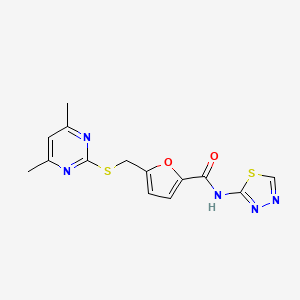 5-{[(4,6-dimethylpyrimidin-2-yl)sulfanyl]methyl}-N-(1,3,4-thiadiazol-2-yl)furan-2-carboxamide