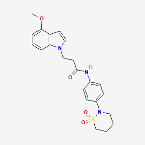 N-[4-(1,1-dioxido-1,2-thiazinan-2-yl)phenyl]-3-(4-methoxy-1H-indol-1-yl)propanamide