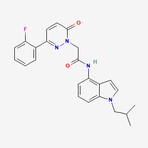 molecular formula C24H23FN4O2 B11002205 2-[3-(2-fluorophenyl)-6-oxopyridazin-1(6H)-yl]-N-[1-(2-methylpropyl)-1H-indol-4-yl]acetamide 