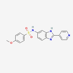 4-methoxy-N-[2-(pyridin-4-yl)-1H-benzimidazol-5-yl]benzenesulfonamide