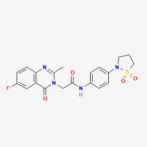 N-[4-(1,1-dioxido-1,2-thiazolidin-2-yl)phenyl]-2-(6-fluoro-2-methyl-4-oxoquinazolin-3(4H)-yl)acetamide