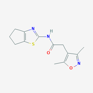 N-(5,6-dihydro-4H-cyclopenta[d][1,3]thiazol-2-yl)-2-(3,5-dimethyl-1,2-oxazol-4-yl)acetamide