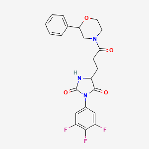 5-[3-Oxo-3-(2-phenylmorpholin-4-yl)propyl]-3-(3,4,5-trifluorophenyl)imidazolidine-2,4-dione