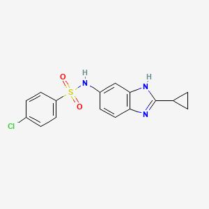 4-chloro-N-(2-cyclopropyl-1H-benzimidazol-5-yl)benzenesulfonamide