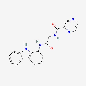 N-[2-oxo-2-(2,3,4,9-tetrahydro-1H-carbazol-1-ylamino)ethyl]-2-pyrazinecarboxamide