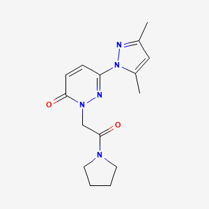 molecular formula C15H19N5O2 B11002307 6-(3,5-dimethyl-1H-pyrazol-1-yl)-2-(2-oxo-2-(pyrrolidin-1-yl)ethyl)pyridazin-3(2H)-one 