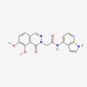 molecular formula C20H18N4O4 B11002315 2-(7,8-dimethoxy-1-oxophthalazin-2(1H)-yl)-N-(1H-indol-4-yl)acetamide 