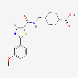 molecular formula C20H24N2O4S B11002332 trans-4-[({[2-(3-Methoxyphenyl)-4-methyl-1,3-thiazol-5-yl]carbonyl}amino)methyl]cyclohexanecarboxylic acid 