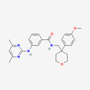 3-((4,6-dimethylpyrimidin-2-yl)amino)-N-((4-(4-methoxyphenyl)tetrahydro-2H-pyran-4-yl)methyl)benzamide