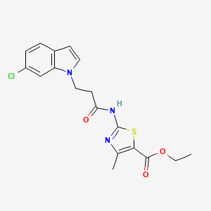 ethyl 2-{[3-(6-chloro-1H-indol-1-yl)propanoyl]amino}-4-methyl-1,3-thiazole-5-carboxylate