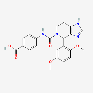 molecular formula C22H22N4O5 B11002380 4-({[4-(2,5-dimethoxyphenyl)-1,4,6,7-tetrahydro-5H-imidazo[4,5-c]pyridin-5-yl]carbonyl}amino)benzoic acid 