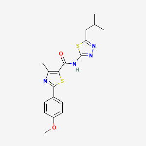 2-(4-methoxyphenyl)-4-methyl-N-[(2E)-5-(2-methylpropyl)-1,3,4-thiadiazol-2(3H)-ylidene]-1,3-thiazole-5-carboxamide